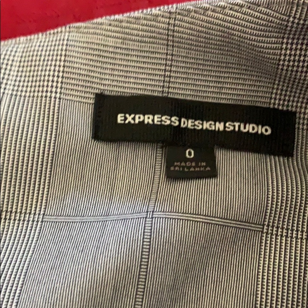 Gray plaid Express pencil skirt with slit